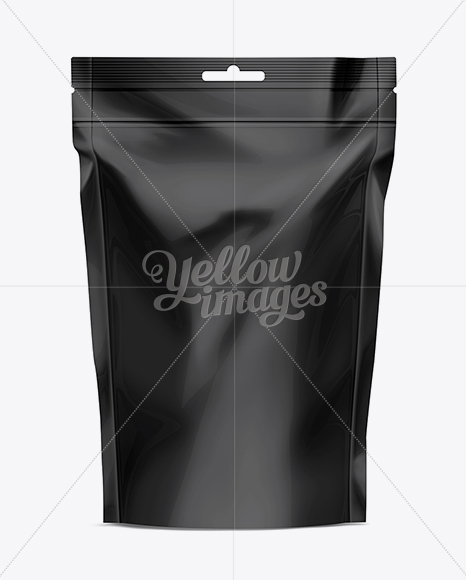Download Doy-Pack With Zipper Black in Pouch Mockups on Yellow ...