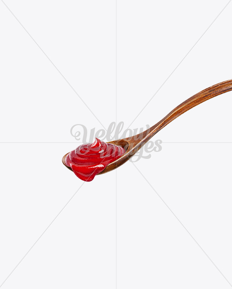 Wooden Spoon With Tomato Sauce