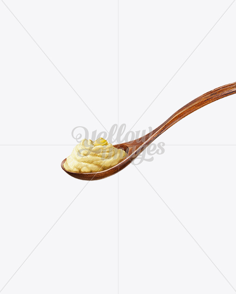 Wooden Spoon With Potatoe Puree And Butter