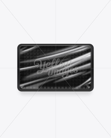 Download Black Plastic Food Packaging Tray in Tray & Platter Mockups on Yellow Images Object Mockups