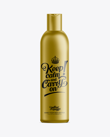 Gold Plastic Cosmetic Bottle with Lid 300 ml