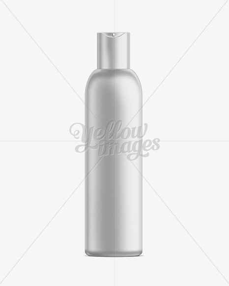 Download White Plastic Cosmetic Bottle with Lid - 200 ml in Bottle Mockups on Yellow Images Object Mockups