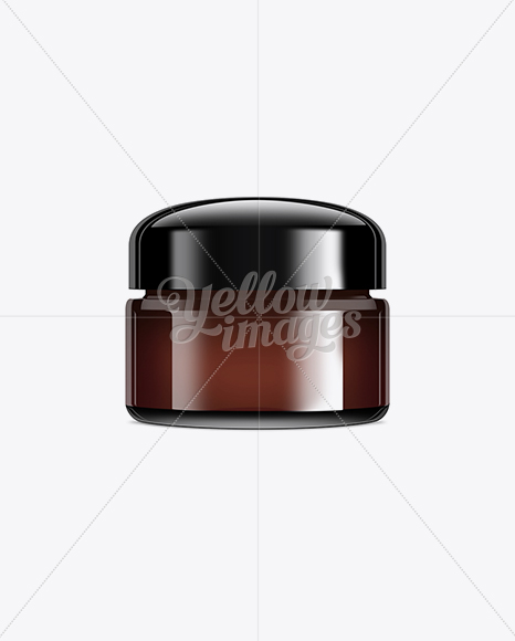 Download Dark Brown Glass Jar with Dome Lid - 50ml in Jar Mockups on Yellow Images Object Mockups