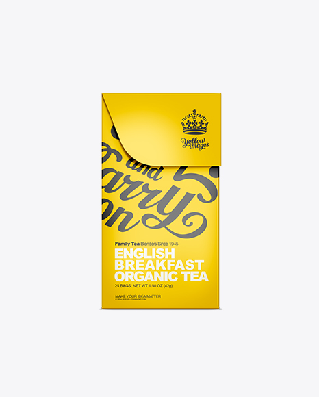 Tea Box With Tea Bag Mockup in Box Mockups on Yellow ...