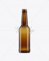 330ml Amber Bottle with Light Beer Mockup in Bottle Mockups on Yellow