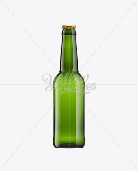 Download 330ml Emerald Green Bottle with Lager Beer Mockup in ... Yellowimages Mockups