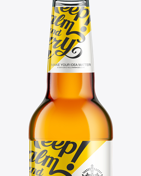 Download 330ml Beer Bottle with Amber Ale Mockup in Bottle Mockups on Yellow Images Object Mockups