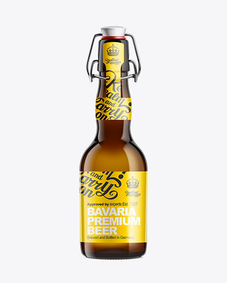 Download Amber Beer Bottle With Swing Top Closure 330ml All Mockups Design For Packaging PSD Mockup Templates