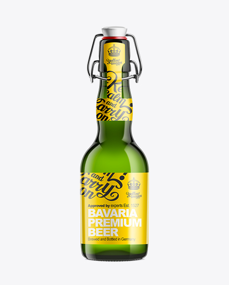 Download Emerald Green Bottle with Swing Top Closure 330ml Object Mockups