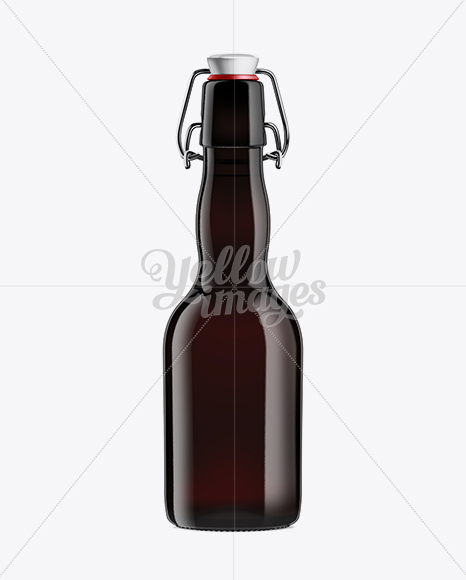 Black Amber Bottle with Swing Top Closure 330ml in Bottle Mockups on