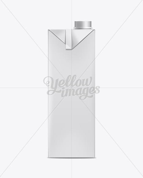 1L Milk Carton Box with Screw Cap PSD Mockup