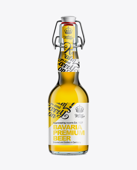 Download Glass Bottle With Gold Beer And Swing Top Closure 330ml Free Download Mockup Kaos Psd Design Yellowimages Mockups