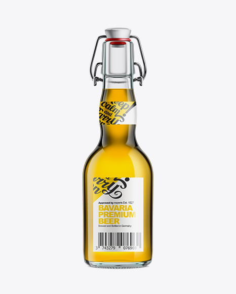 Glass Bottle with Gold Beer and Swing Top Closure 330ml in Bottle