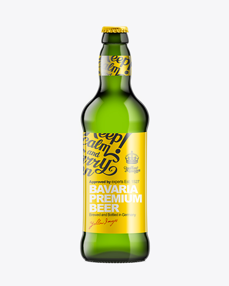 Download Free Mockups 500ml Emerald Green Bottle with Lager Beer ...