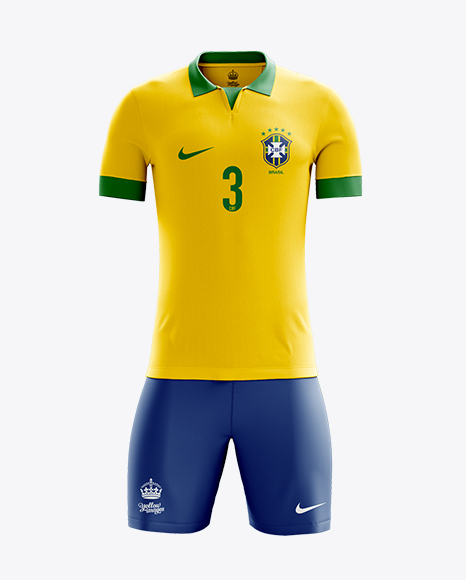 Download Full Soccer Kit Front View in Apparel Mockups on Yellow ...