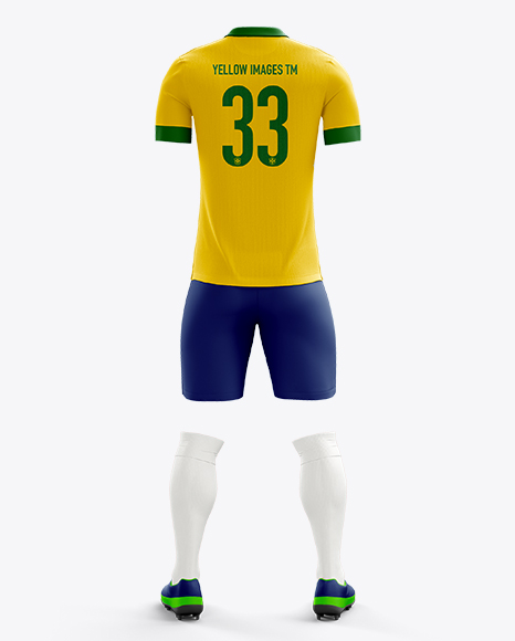 Download Full Soccer Kit Back View in Apparel Mockups on Yellow ...