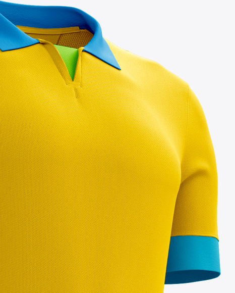 Download Full Soccer Kit Halfside View in Apparel Mockups on Yellow ...