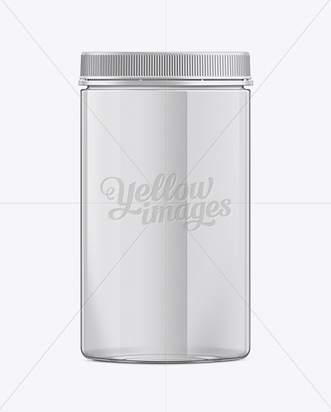 Download 500g Clear Plastic Jar with Screw Top Cap Mockup in Jar Mockups on Yellow Images Object Mockups