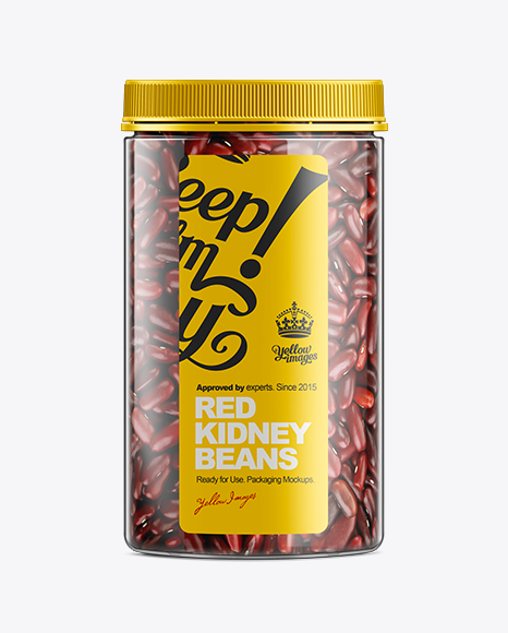 500g Clear Plastic Jar with Screw Top Cap PSD Mockup