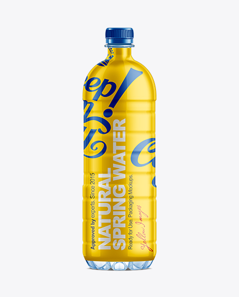 Download 1l Plastic Water Bottle With Shrink Sleeve Psd Mockup Logo Psd Mockup Design Free Download PSD Mockup Templates