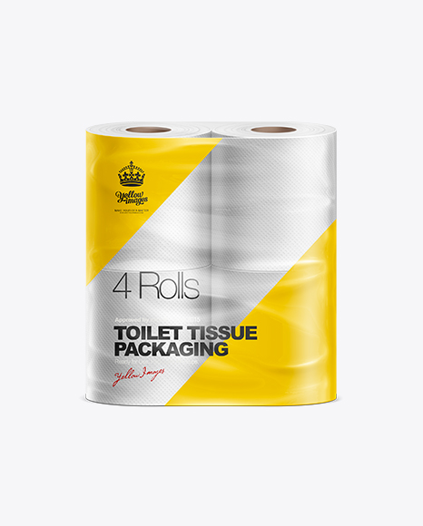 Download Toilet Paper 4 pack Mockup in Packaging Mockups on Yellow Images Object Mockups