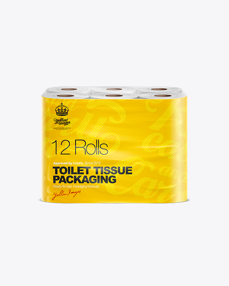 Download Toilet Paper 12 pack Mockup in Packaging Mockups on Yellow Images Object Mockups