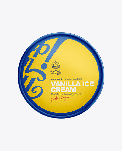 Download 16oz Ice Cream Packaging Mockup in Pot & Tub Mockups on Yellow Images Object Mockups