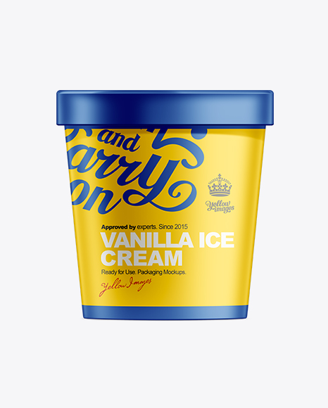 16oz Ice Cream Container Mock-up in Pot & Tub Mockups on Yellow Images