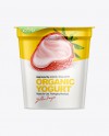 907g Yogurt Cup with Foil Lid Mockup in Cup & Bowl Mockups on Yellow