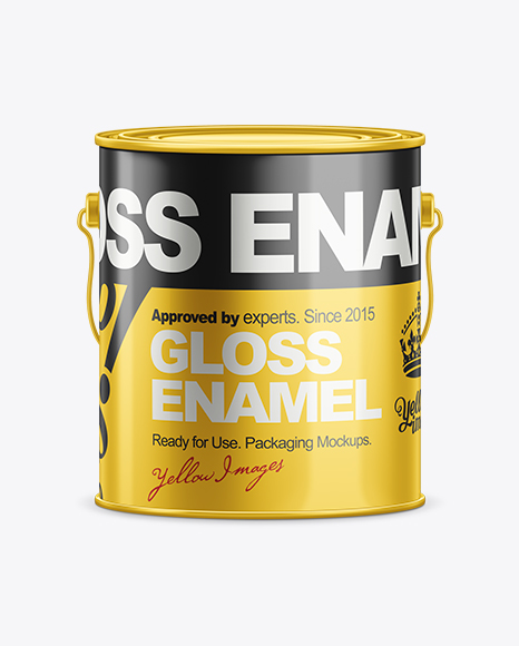 Download 3.6L Tin Paint Bucket Mockup in Bucket & Pail Mockups on Yellow Images Object Mockups