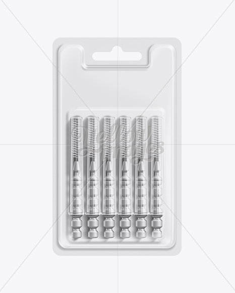 Download 6pcs Interdental Brushes Blister Pack Mockup in Packaging Mockups on Yellow Images Object Mockups