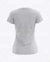 Women's T-Shirt Back View HQ Mockup in Apparel Mockups on Yellow Images
