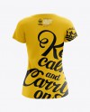 Women's T-Shirt Back View HQ Mockup in Apparel Mockups on Yellow Images