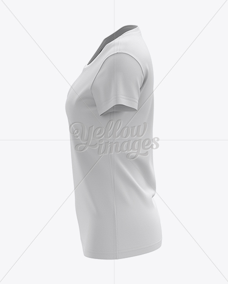 Download Women's T-Shirt Side View HQ Mockup in Apparel Mockups on Yellow Images Object Mockups