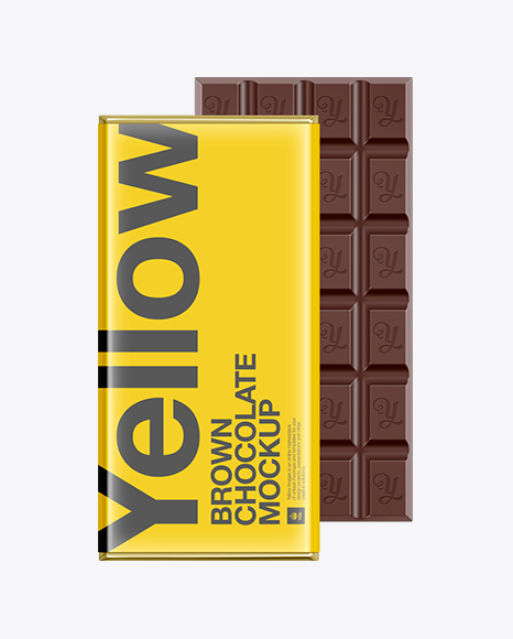 Download Chocolate Bar Packaging Mock-up in Packaging Mockups on Yellow Images Object Mockups
