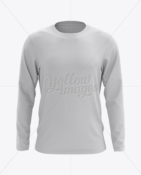 Mens Long Sleeve T-Shirt HQ Mockup - Front View in Apparel Mockups on