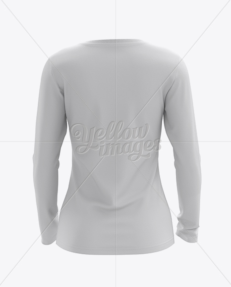 Download Womens Long Sleeve T-Shirt HQ Mockup - Back View in ...