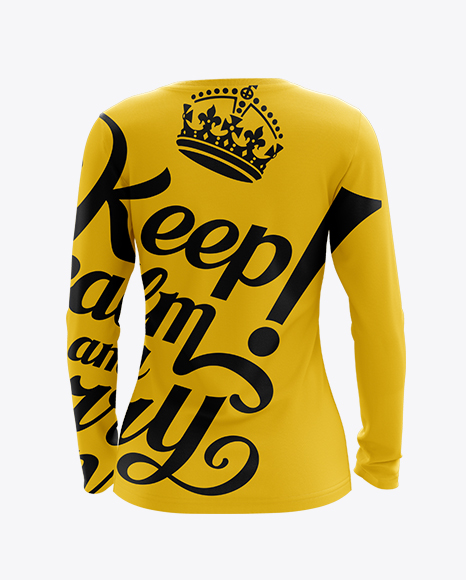 Womens Long Sleeve T-Shirt HQ Mockup - Back View in Apparel Mockups on