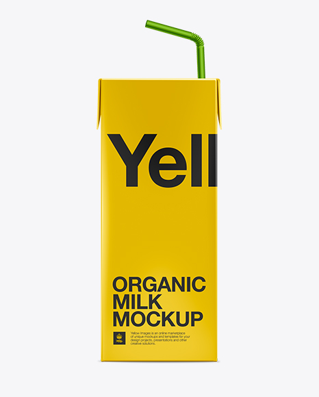 Download Juice Carton Box with Straw Mockup in Packaging Mockups on ...