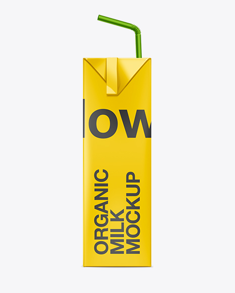 Download Juice Carton Box with Straw Mockup in Packaging Mockups on Yellow Images Object Mockups