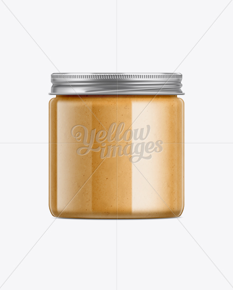 Download Clear Plastic Jar with Peanut Butter Mockup in Jar Mockups on Yellow Images Object Mockups