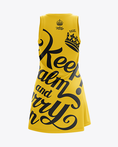 Netball Dress HQ PSD Mockup Back View