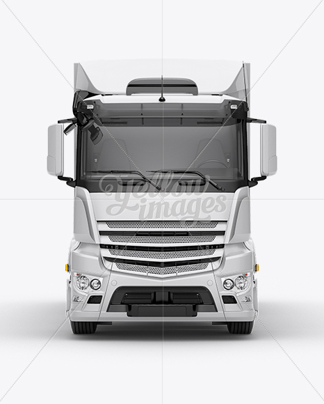 Download Truck HQ Mockup Front View in Vehicle Mockups on Yellow Images Object Mockups