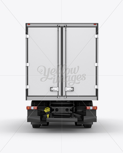Truck HQ Mockup Back View in Vehicle Mockups on Yellow Images Object