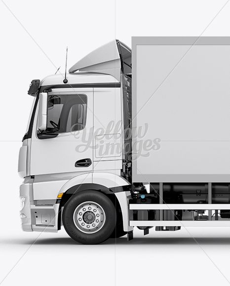 Download Truck HQ Mockup Left Side View in Vehicle Mockups on Yellow Images Object Mockups