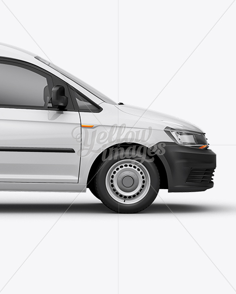 Download Panel Van HQ Mockup Side View in Vehicle Mockups on Yellow Images Object Mockups