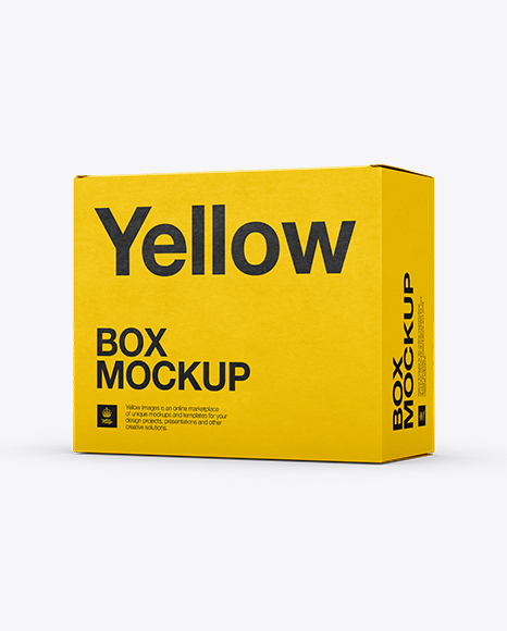 Small White Cardboard Box Mockup - 25° Angle Front View (Eye-Level Shot)