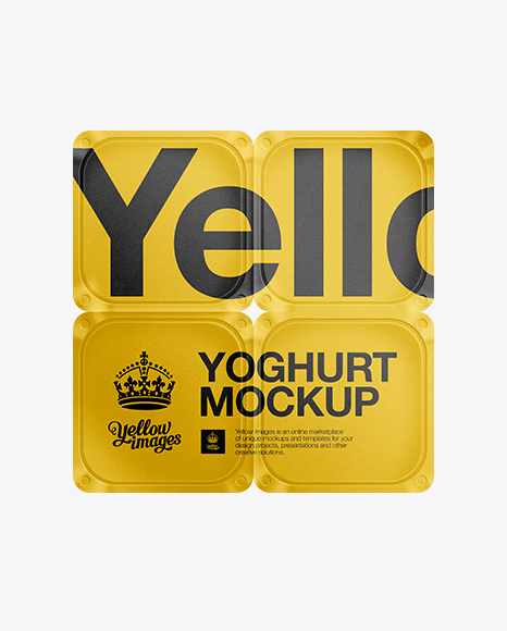 Download Free Yogurt 4 Pack Mockup Packaging Mockups Free Mockups Templates PSD Mockup Template