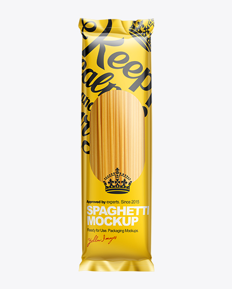 Download Pasta Packaging with see-through window Mock-up in Packaging Mockups on Yellow Images Object Mockups