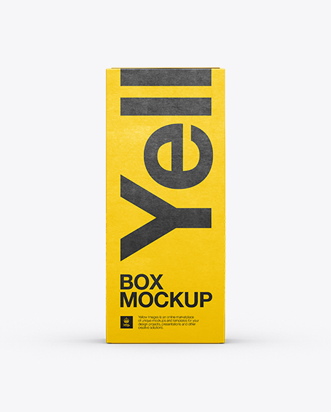 White Paper Box PSD Mockup Front View Eye-Level Shot